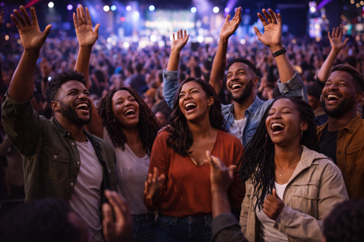 Friends at a concert together